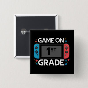 Badge Carré 5 Cm Jeu En 1Ère Année Retour À L'École Amusant Gamer