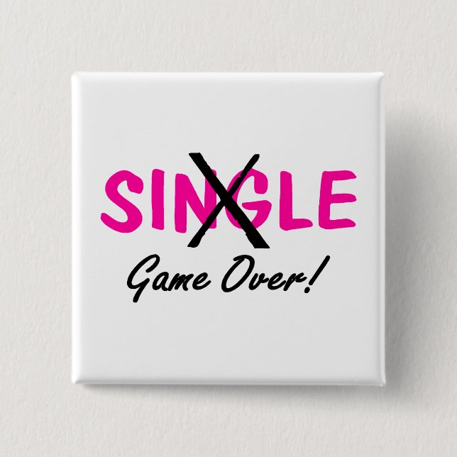 Badge Carré 5 Cm Jeu engagé au-dessus de (rose) (Devant)
