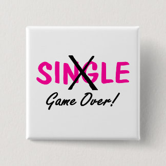 Badge Carré 5 Cm Jeu engagé au-dessus de (rose)