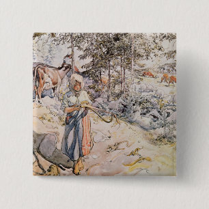 Badge Carré 5 Cm Jeune fille tissant, 1905