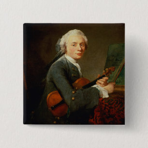 Badge Carré 5 Cm Jeune homme avec un violon