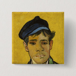 Badge Carré 5 Cm Jeune homme de Vincent van Gogh avec un