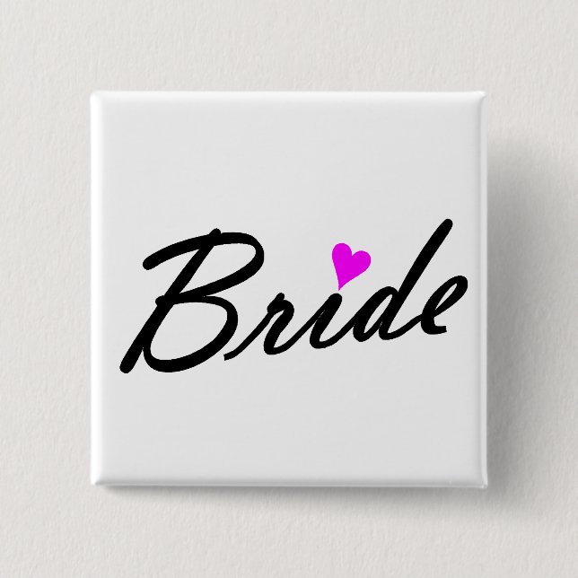Badge Carré 5 Cm Jeune mariée (Devant)