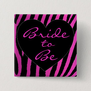 Badge Carré 5 Cm Jeune mariée à être bouton rose de bachelorette