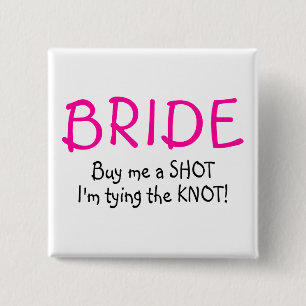 Badge Carré 5 Cm Jeune mariée (achetez-moi un tir Im attachant le