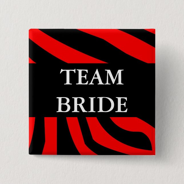 Badge Carré 5 Cm Jeune mariée d'équipe (Devant)