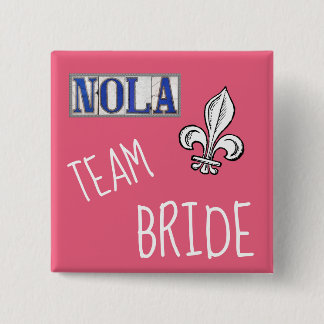Badge Carré 5 Cm Jeune mariée d'équipe de NOLA