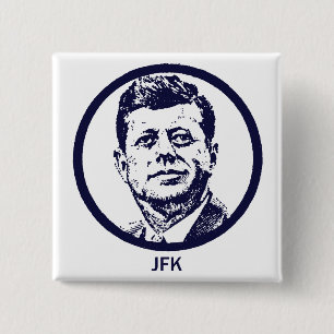 BADGE CARRÉ 5 CM JFK 1963