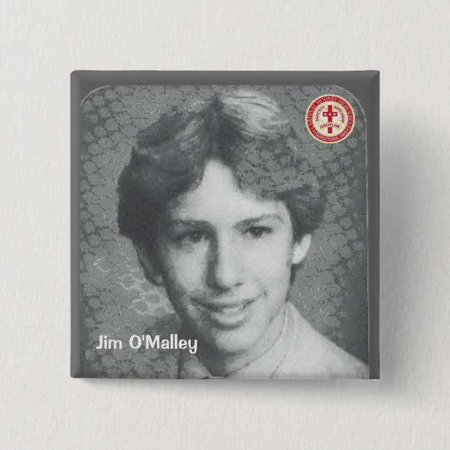 Badge Carré 5 Cm JIM O'Malley (Devant)