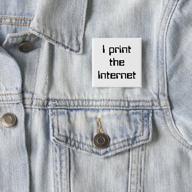 Badge Carré 5 Cm J'imprime Internet (En situation)