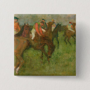 Badge Carré 5 Cm Jockeys d'Edgar Degas  , 1886-90