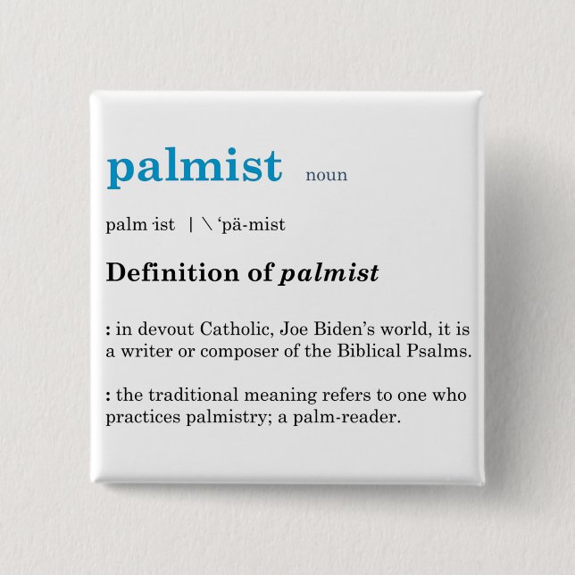 Badge Carré 5 Cm Joe Biden Palmist (Devant)