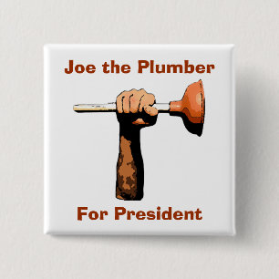 Badge Carré 5 Cm Joe le plombier pour le président