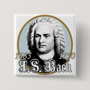 Badge Carré 5 Cm Johann Sebastian Bach