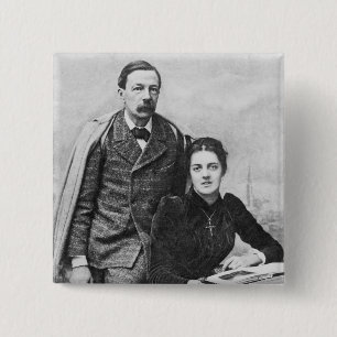 Badge Carré 5 Cm John Addington Symonds et sa fille, 1891