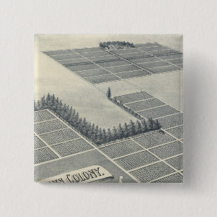 Badge Carré 5 Cm John Brown Colony, Madera, Californie