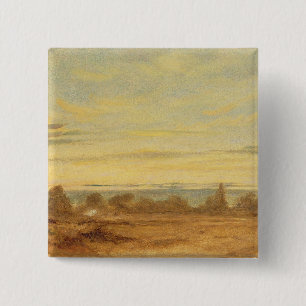 Badge Carré 5 Cm John Constable Eté - Paysage du soir (huile ou