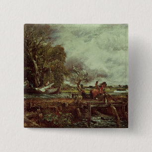 Badge Carré 5 Cm John Constable le cheval de saut, c.1825 (huile