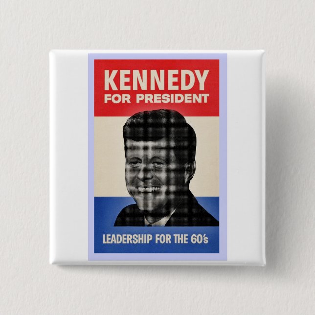 Badge Carré 5 Cm John F. Kennedy (Devant)