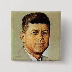 Badge Carré 5 Cm John F. Kennedy DANS MEMORIAM 2