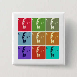 Badge Carré 5 Cm John F Kennedy Pop Art