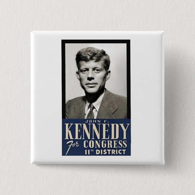 Badge Carré 5 Cm John F. Kennedy pour le congrès (Devant)