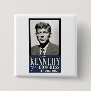 Badge Carré 5 Cm John F. Kennedy pour le congrès