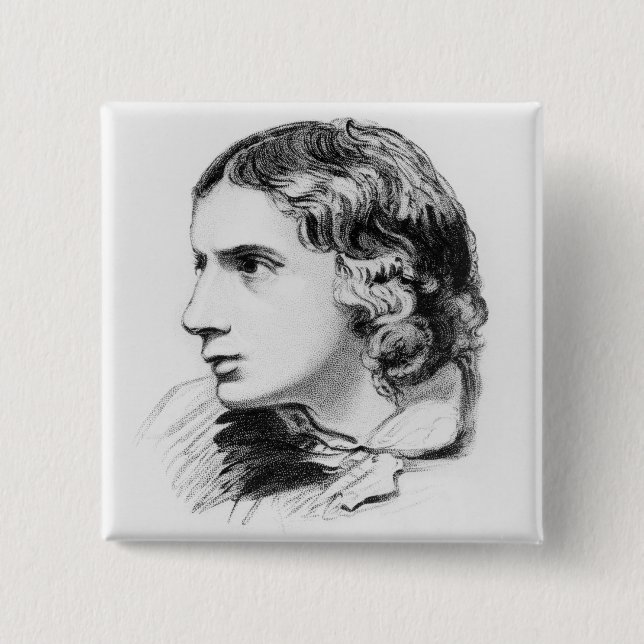 Badge Carré 5 Cm John Keats (Devant)