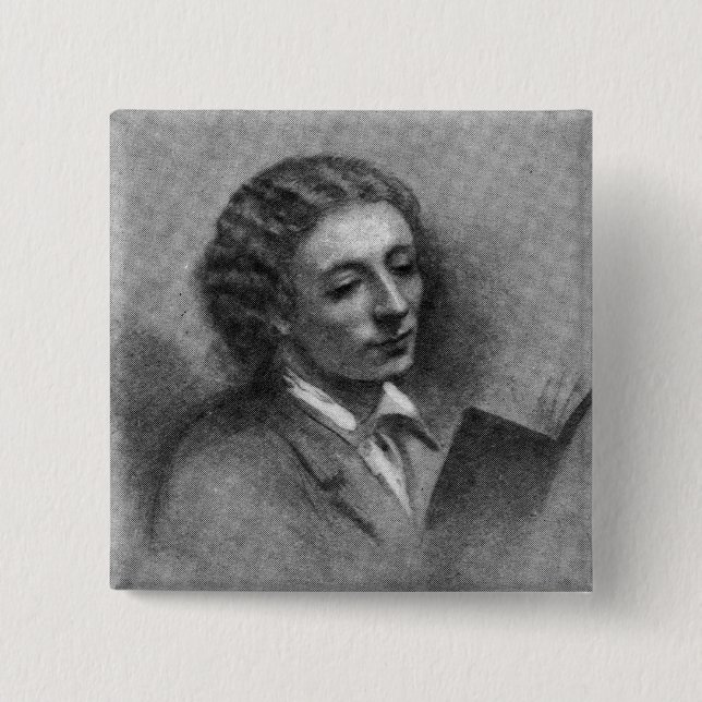 Badge Carré 5 Cm John Keats (Devant)