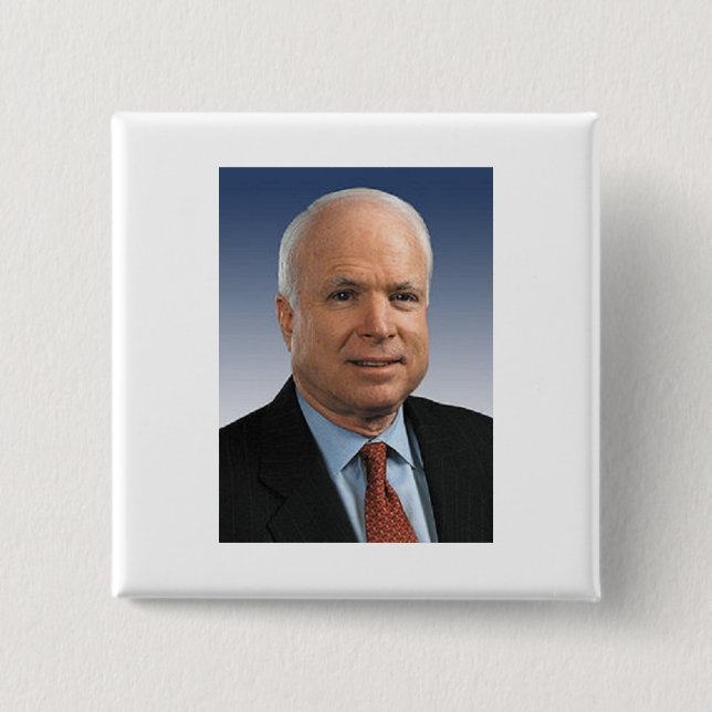 Badge Carré 5 Cm John McCain (Devant)
