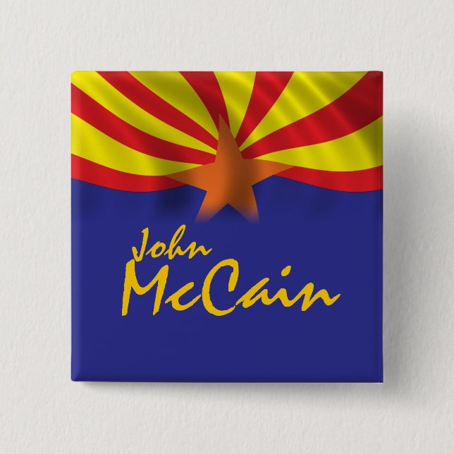 Badge Carré 5 Cm John McCain (Devant)