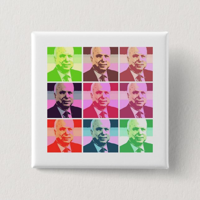 Badge Carré 5 Cm John McCain (Devant)