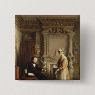 Badge Carré 5 Cm John Sheepshanks et sa domestique