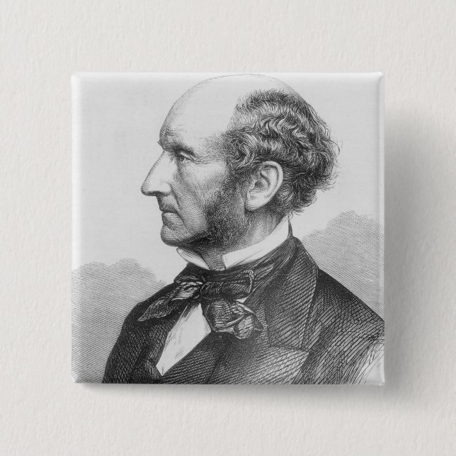 Badge Carré 5 Cm John Stuart Mill (Devant)