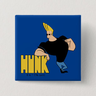 Badge Carré 5 Cm Johnny Bravo - Hunk