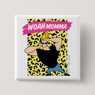 Badge Carré 5 Cm Johnny Bravo - Woah Momma