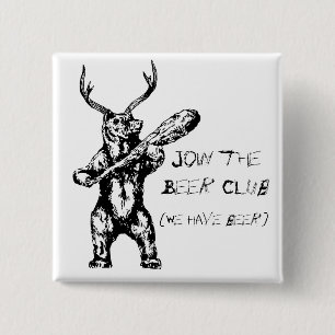 Badge Carré 5 Cm Joignez le club de bière
