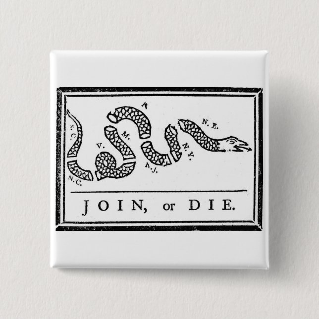 Badge Carré 5 Cm Joignez ou mourez (Devant)