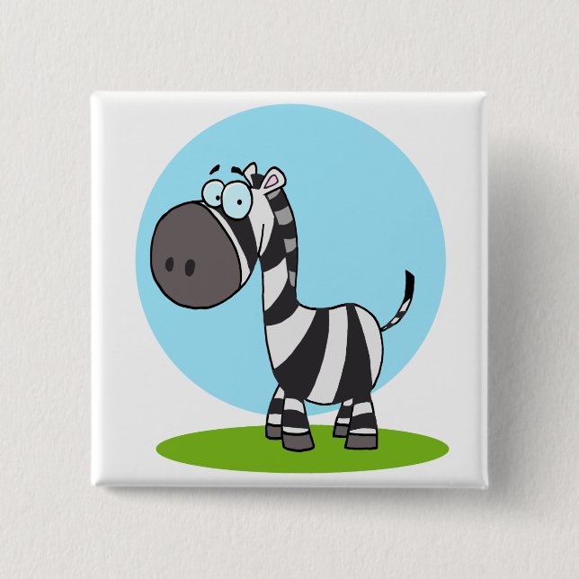 Badge Carré 5 Cm joli dessin animé zebra (Devant)
