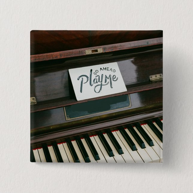 Badge Carré 5 Cm Joli piano (Devant)