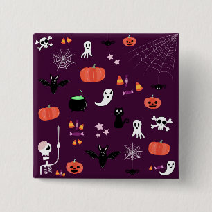 Badge Carré 5 Cm Jolie Art Créatif Halloween Effrayant