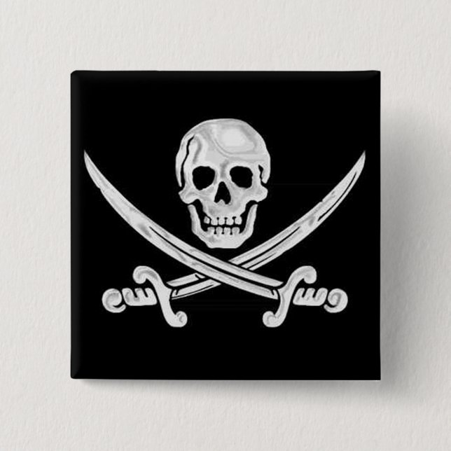 Badge Carré 5 Cm Jolly roger (Devant)