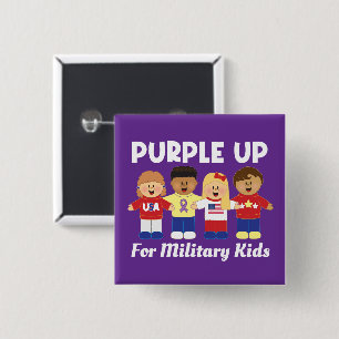 Badge Carré 5 Cm JollyKins Purple pour les familles militaires