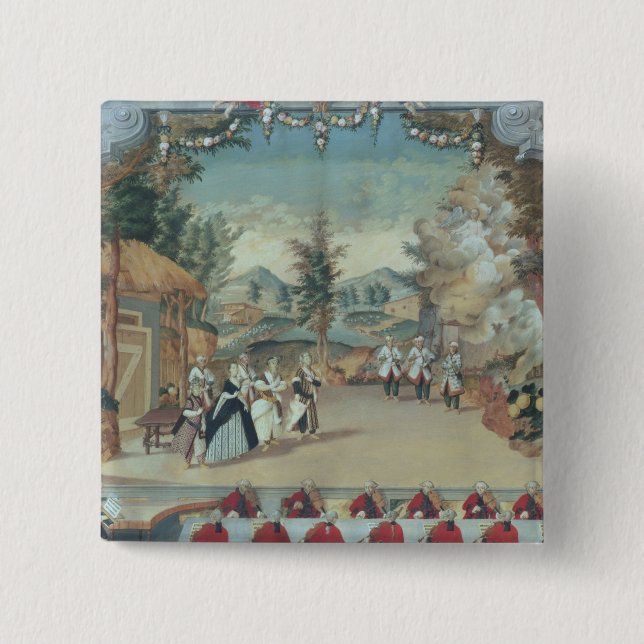 Badge Carré 5 Cm Joseph Haydn à la première représentation de son (Devant)