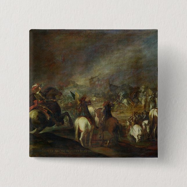 Badge Carré 5 Cm Joshua aux murs de Jéricho (Devant)