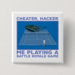Badge Carré 5 Cm Jouer à une bataille Royale