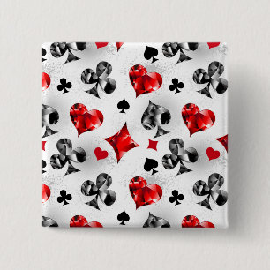 Badge Carré 5 Cm Joueur de poker Joueur de cartes de jouer costumes