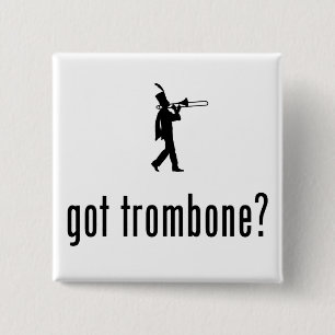 Badge Carré 5 Cm Joueur de trombone