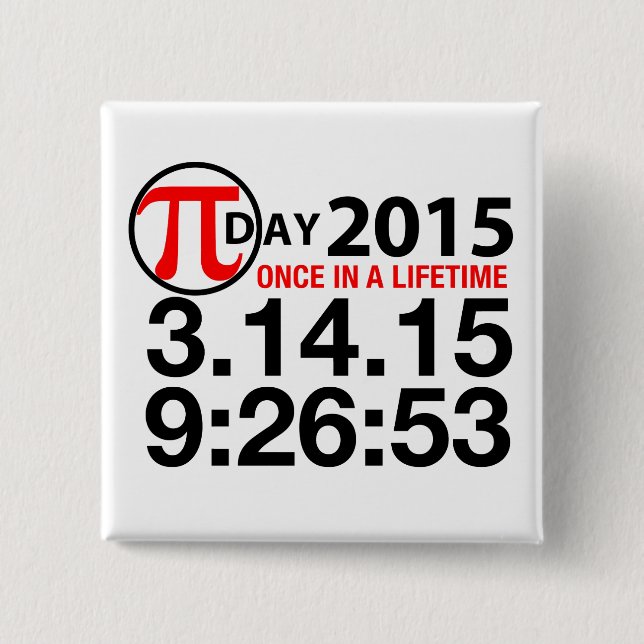 Badge Carré 5 Cm Jour 2015 de pi (Devant)
