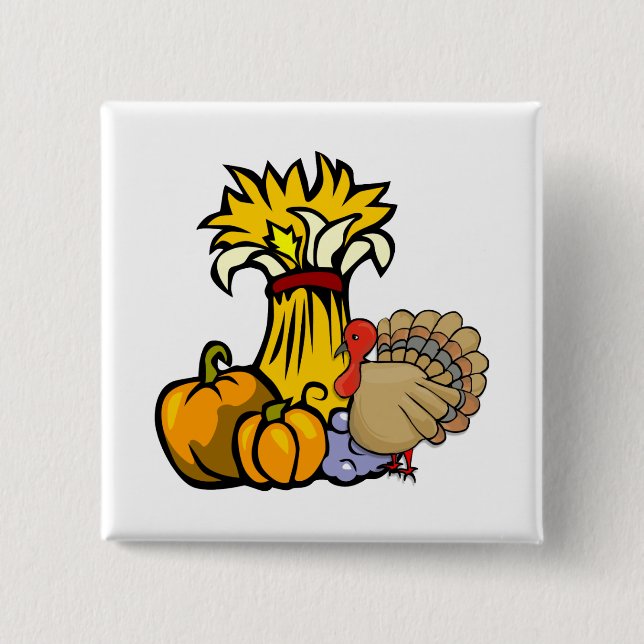 Badge Carré 5 Cm Jour de thanksgiving (Devant)